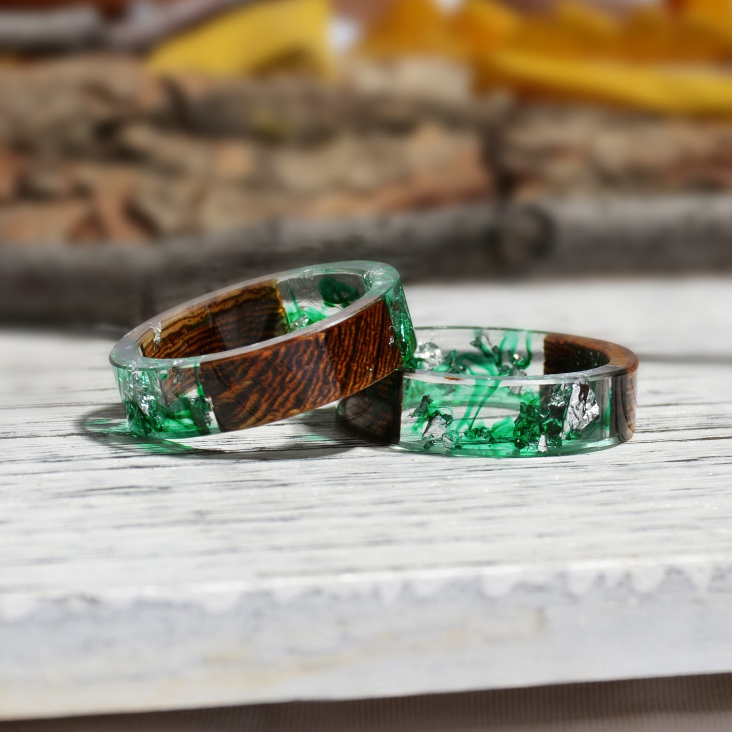 Wooden Resin Rings