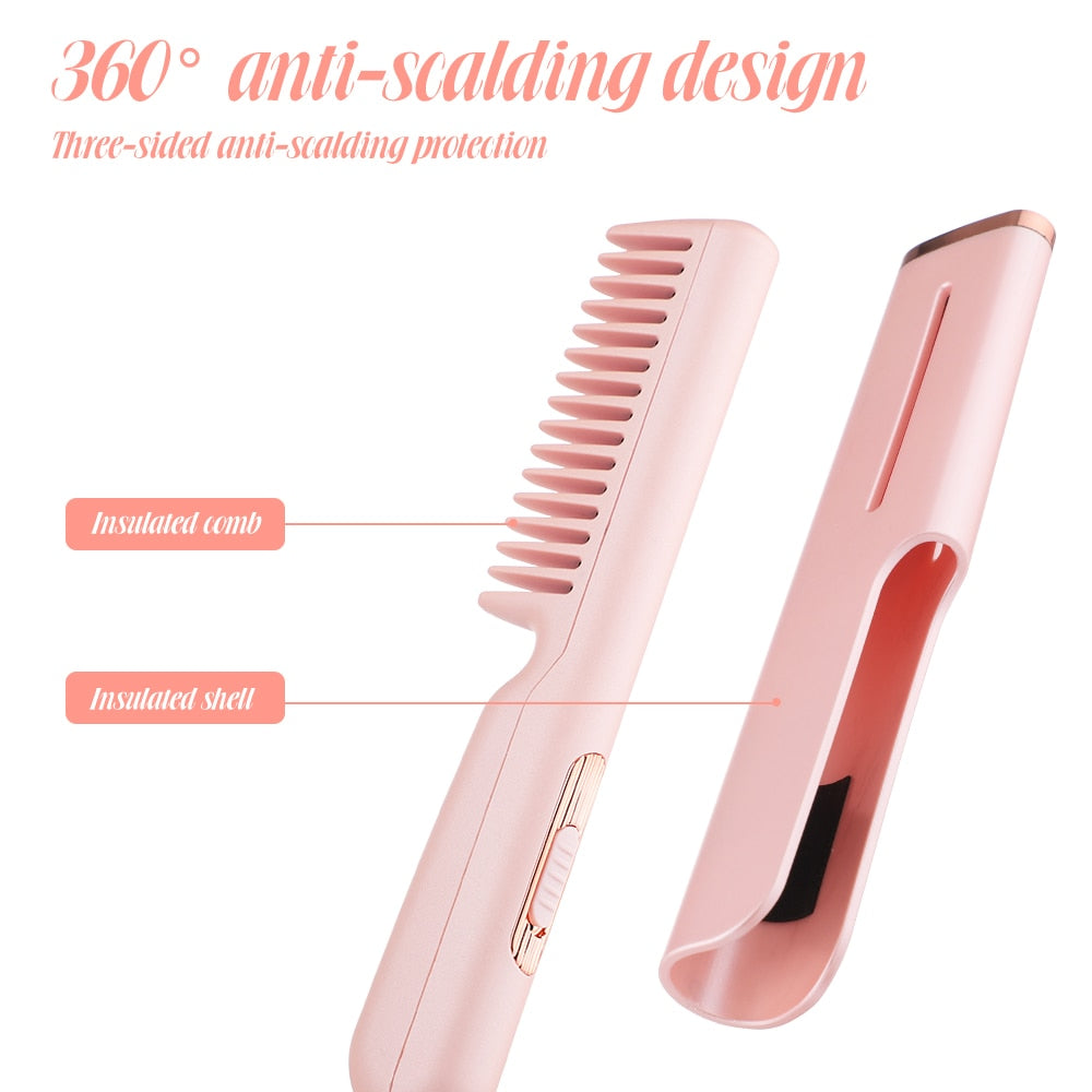 2 In 1 Hair Straightener Comb