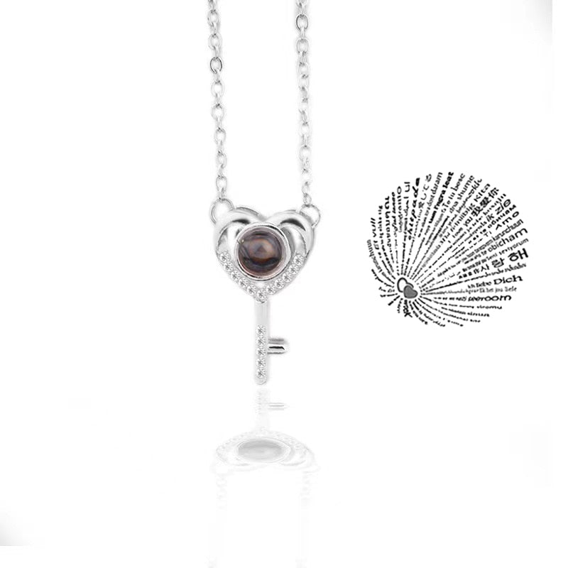 Projection Necklace 100 Languages I Love You