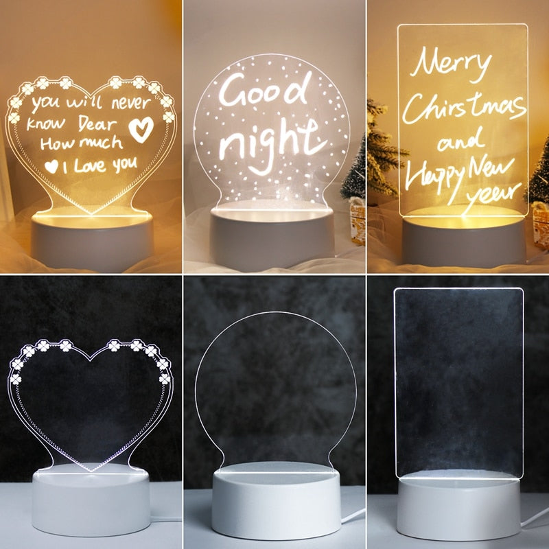 Note Board Creative LED Night Light