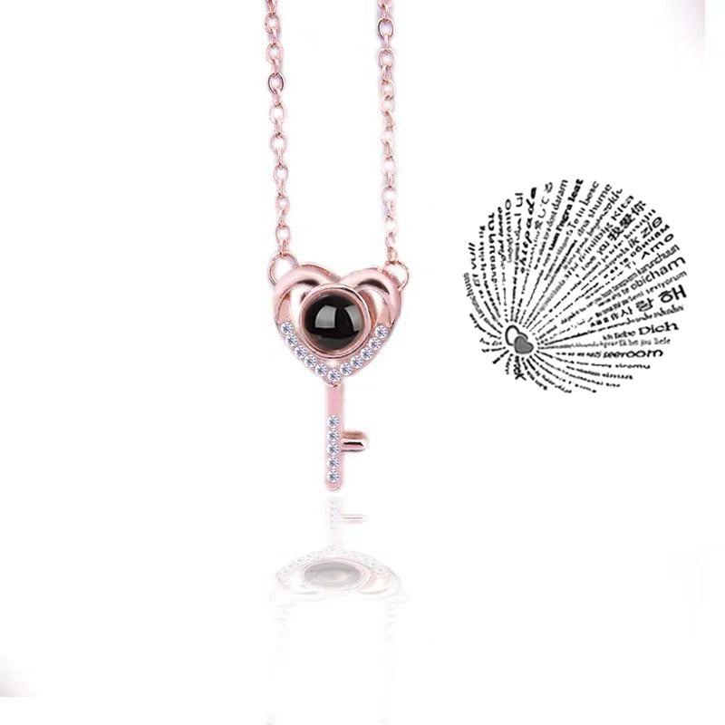 Projection Necklace 100 Languages I Love You